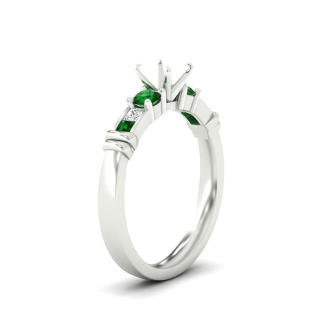 Semi Mount Channel Bar Set Diamond Engagement Ring