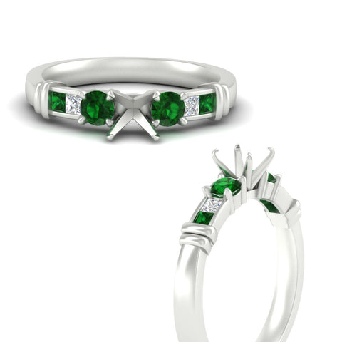Semi Mount Channel Bar Set Diamond Engagement Ring