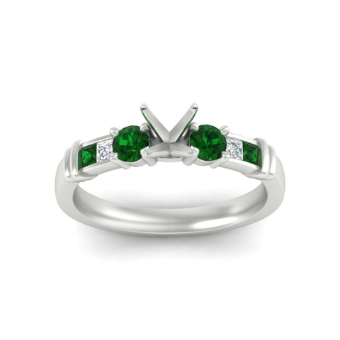 Semi Mount Channel Bar Set Diamond Engagement Ring