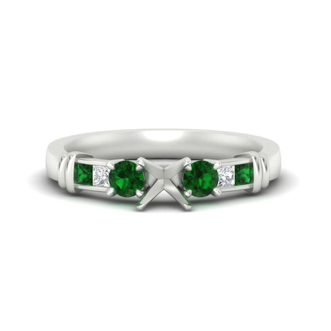 Semi Mount Channel Bar Set Diamond Engagement Ring