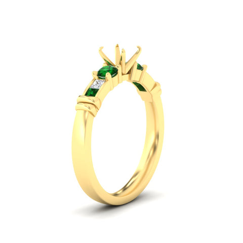 Semi Mount Channel Bar Set Diamond Engagement Ring