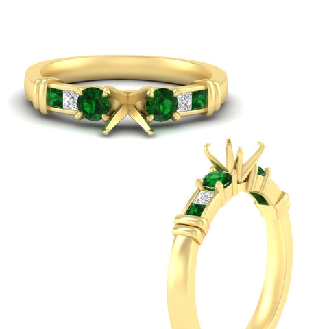 Semi Mount Channel Bar Set Diamond Engagement Ring
