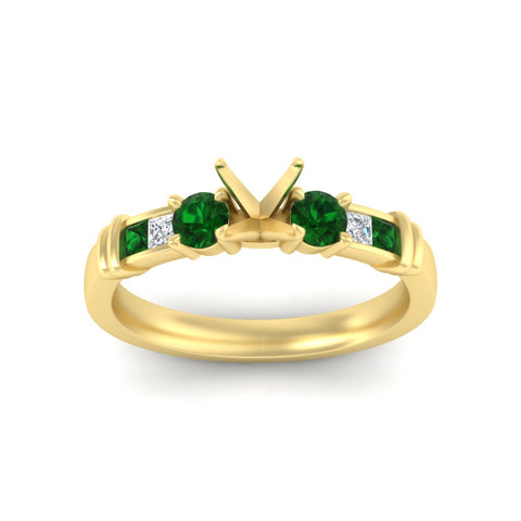 Semi Mount Channel Bar Set Diamond Engagement Ring