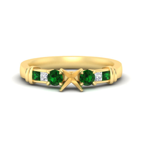 Semi Mount Channel Bar Set Diamond Engagement Ring