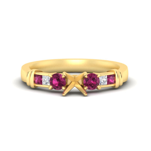 Semi Mount Channel Bar Set Diamond Engagement Ring