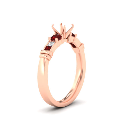 Semi Mount Channel Bar Set Diamond Engagement Ring