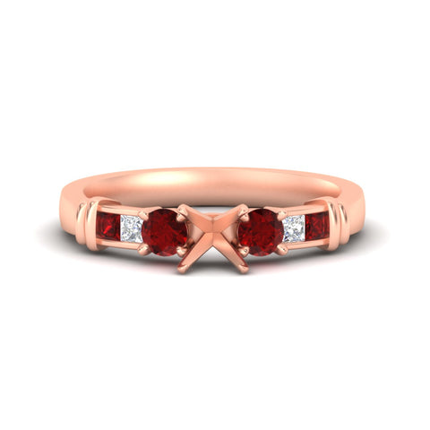 Semi Mount Channel Bar Set Diamond Engagement Ring