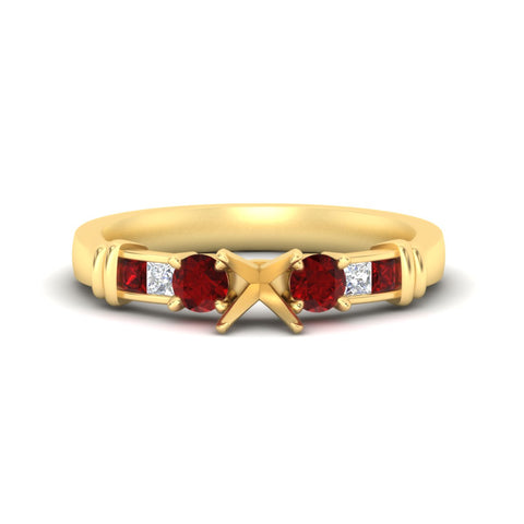 Semi Mount Channel Bar Set Diamond Engagement Ring