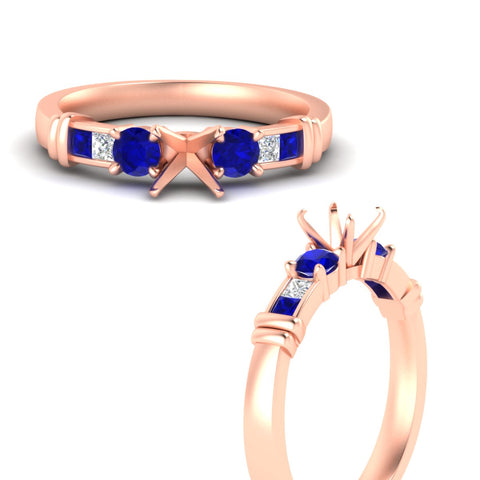 Semi Mount Channel Bar Set Diamond Engagement Ring