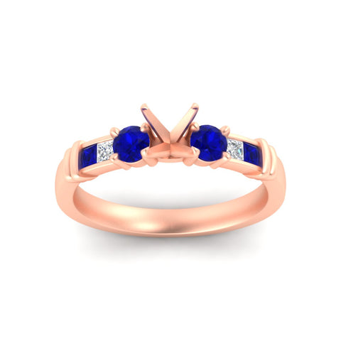 Semi Mount Channel Bar Set Diamond Engagement Ring