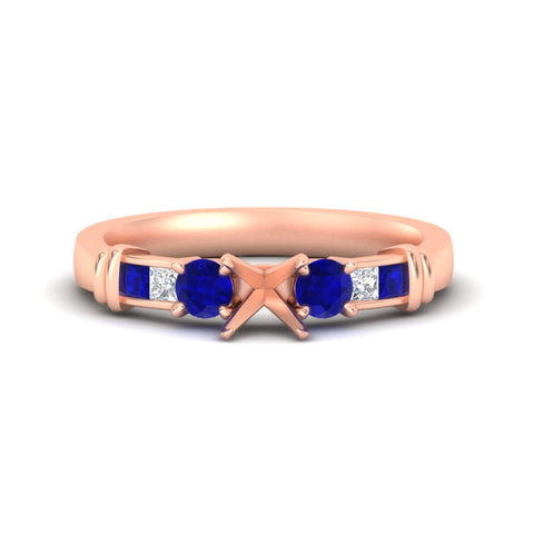 Semi Mount Channel Bar Set Diamond Engagement Ring