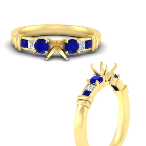 Semi Mount Channel Bar Set Diamond Engagement Ring