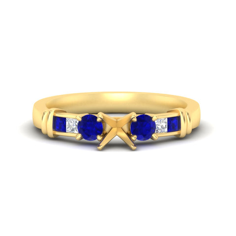 Semi Mount Channel Bar Set Diamond Engagement Ring