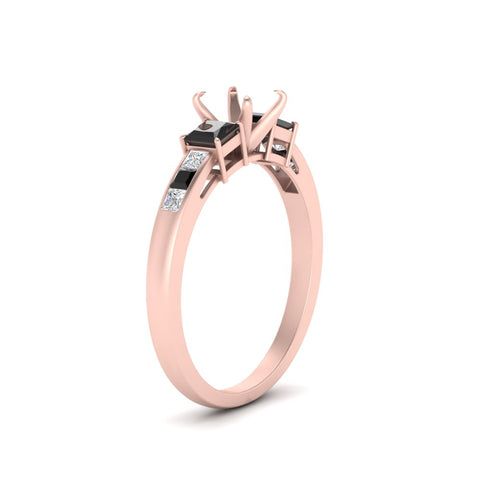 Semi Mount Channel Three Stone Classic Ring