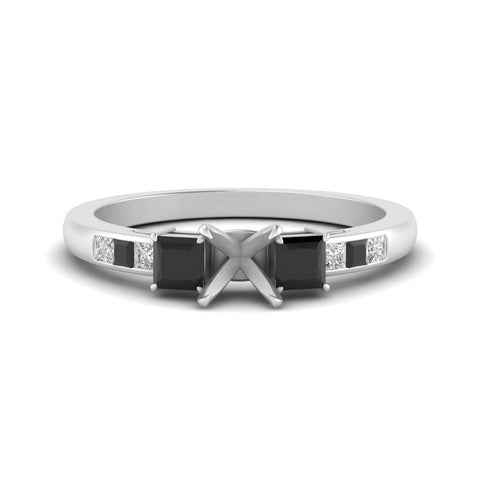 Semi Mount Channel Three Stone Classic Ring