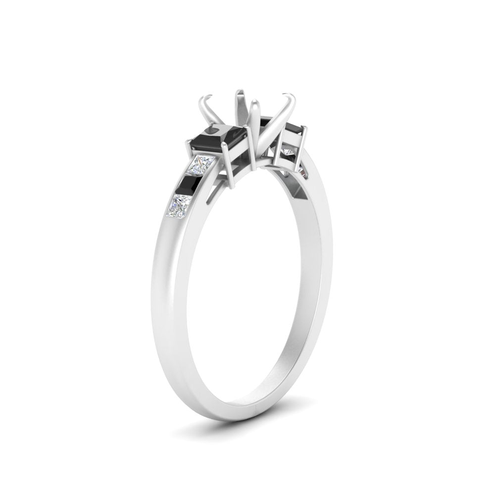 Semi Mount Channel Three Stone Classic Ring