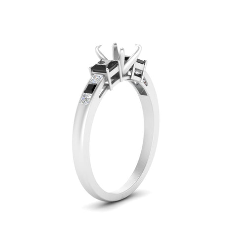 Semi Mount Channel Three Stone Classic Ring