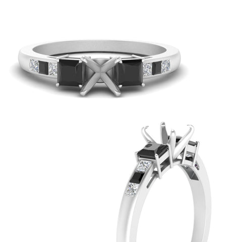 Semi Mount Channel Three Stone Classic Ring
