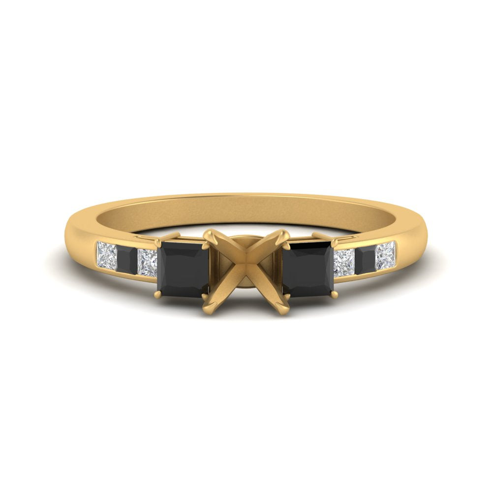 Semi Mount Channel Three Stone Classic Ring