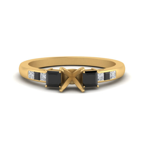 Semi Mount Channel Three Stone Classic Ring