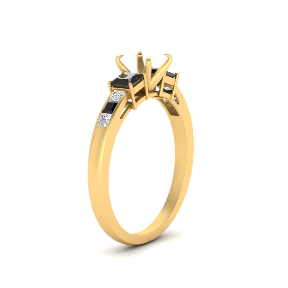 Semi Mount Channel Three Stone Classic Ring