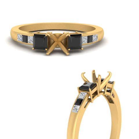 Semi Mount Channel Three Stone Classic Ring