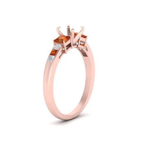 Semi Mount Channel Three Stone Classic Ring