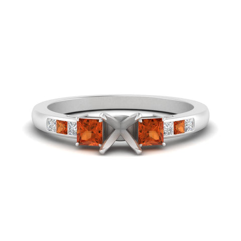 Semi Mount Channel Three Stone Classic Ring