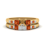 Load image into Gallery viewer, semi-mount-channel-three-stone-diamond-engagement-ring-with-orange-sapphire-in-yellow-gold-FDENS205SMGSAOR-NL-YG.jpg
