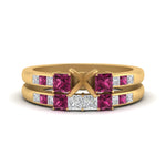 Load image into Gallery viewer, semi-mount-channel-three-stone-diamond-engagement-ring-with-pink-sapphire-in-yellow-gold-FDENS205SMGSADRPI-NL-YG.jpg
