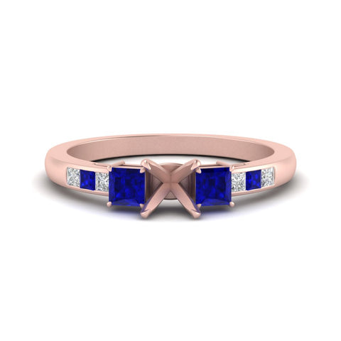 Semi Mount Channel Three Stone Classic Ring