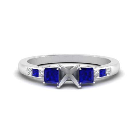 Semi Mount Channel Three Stone Classic Ring