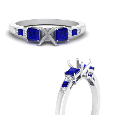 Semi Mount Channel Three Stone Classic Ring