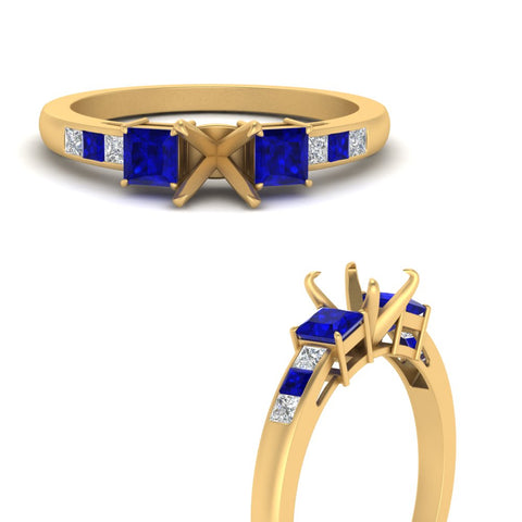 Semi Mount Channel Three Stone Classic Ring