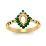 Load image into Gallery viewer, semi-mount-crown-halo-emerald-engagement-ring-in-FD10008SMRGEMGRANGLE3-NL-YG
