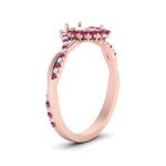 Load image into Gallery viewer, semi-mount-crown-halo-pink-sapphire-engagement-ring-in-FD10008SMRGSADRPIANGLE3-NL-RG
