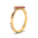 Load image into Gallery viewer, semi-mount-crown-halo-pink-sapphire-engagement-ring-in-FD10008SMRGSADRPIANGLE3-NL-YG
