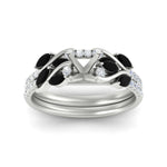 Load image into Gallery viewer, semi-mount-curved-vine-black-diamond-wedding-ring-set-in-white-gold-fdens11635smgblackangle5-nl-wg.jpg?v=1764647161