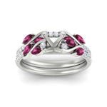 Load image into Gallery viewer, semi-mount-curved-vine-pink-sapphire-wedding-ring-set-in-white-gold-fdens11635smgsadrpiangle5-nl-wg.jpg?v=1764647161