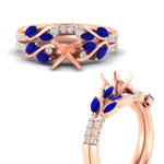 Load image into Gallery viewer, semi-mount-curved-vine-sapphire-wedding-ring-set-in-rose-gold-fdens11635smgsablangle3-nl-rg.jpg?v=1764647161