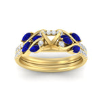 Load image into Gallery viewer, semi-mount-curved-vine-sapphire-wedding-ring-set-in-yellow-gold-fdens11635smgsablangle5-nl-yg.jpg?v=1764647161