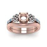 Load image into Gallery viewer, semi-mount-diamond-celtic-wedding-set-with-blue-topaz-in-14K-rose-gold-FDENS2255B3SMGICBLTOANGLE5-NL-RG?v=1756977152
