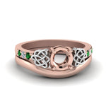 Load image into Gallery viewer, semi-mount-diamond-celtic-wedding-set-with-emerald-in-14K-rose-gold-FDENS2255B3SMGEMGR-NL-RG?v=1756977152
