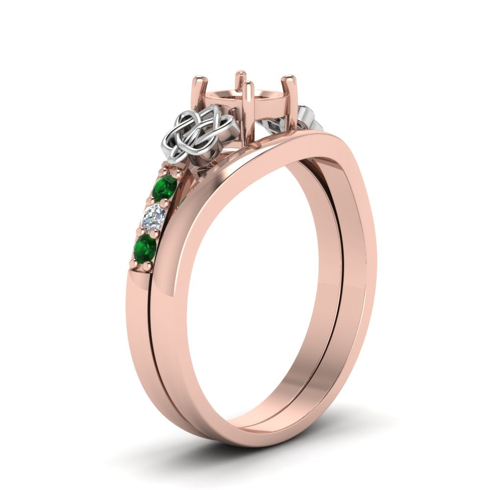 semi-mount-diamond-celtic-wedding-set-with-emerald-in-14K-rose-gold-FDENS2255B3SMGEMGRANGLE2-NL-RG?v=1756977152