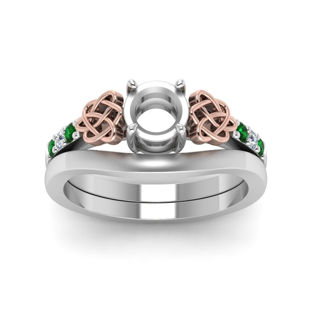 semi-mount-diamond-celtic-wedding-set-with-emerald-in-14K-white-gold-FDENS2255B3SMGEMGRANGLE5-NL-WG?v=1756977152