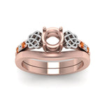 Load image into Gallery viewer, semi-mount-diamond-celtic-wedding-set-with-orange-sapphire-in-14K-rose-gold-FDENS2255B3SMGSAORANGLE5-NL-RG?v=1756977152
