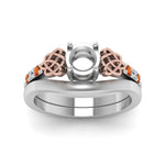 Load image into Gallery viewer, semi-mount-diamond-celtic-wedding-set-with-orange-sapphire-in-14K-white-gold-FDENS2255B3SMGSAORANGLE5-NL-WG?v=1756977151
