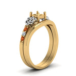 Load image into Gallery viewer, semi-mount-diamond-celtic-wedding-set-with-orange-sapphire-in-14K-yellow-gold-FDENS2255B3SMGSAORANGLE2-NL-YG?v=1756977152
