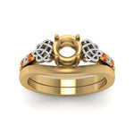 Load image into Gallery viewer, semi-mount-diamond-celtic-wedding-set-with-orange-sapphire-in-14K-yellow-gold-FDENS2255B3SMGSAORANGLE5-NL-YG?v=1756977151
