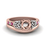 Load image into Gallery viewer, semi-mount-diamond-celtic-wedding-set-with-pink-sapphire-in-14K-rose-gold-FDENS2255B3SMGSADRPI-NL-RG?v=1756977151
